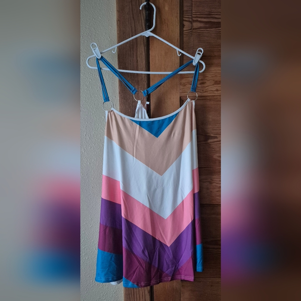 NWT Women's Rosegal 5XL Strappy Tank Top Colorful Geometric Pattern